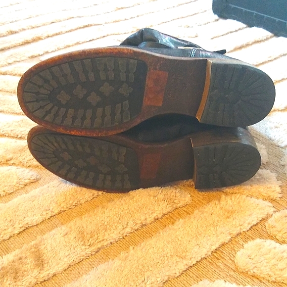 Anthro Fur Lined Moto Boots - Picture 3 of 4